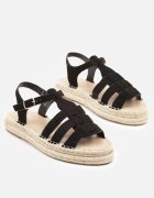 ideal Sandale Negre cu talpă groasă cu împletitură în stil Boho Orrule