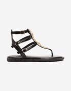 ideal Sandale Negre Romane cu Ornamente Metalice Zevianne
