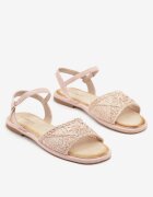 ideal Sandale Roz cu Fir Metalic Divisra