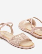 ideal Sandale Roz cu Fir Metalic Divisra