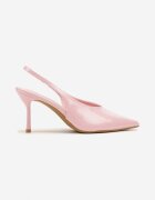 ideal Sandale Roz Lăcuite pe Toc Stiletto Fără Călcâi Fenesia