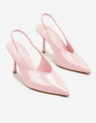 ideal Sandale Roz Lăcuite pe Toc Stiletto Fără Călcâi Fenesia