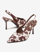 ideal Sandale tip pantof stiletto Maro cu pete de vacă cu toc stiletto fără călcâi Fenesia