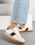 ideal Sneakers Alb-Negru Retro în Stil Teniși Clasici Tanonea