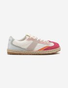 ideal Sneakers Alb-Roșu în stilul tenișilor clasici cu cusături decorative Emloti