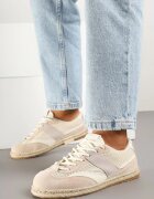 ideal Sneakers Bej în stil de Tenisi Clasici cu Cusături Decorative Emloti