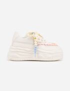 ideal Sneakers Bej pe Talpă Groasă Decorate cu Mărgele Amomera