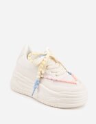ideal Sneakers Bej pe Talpă Groasă Decorate cu Mărgele Amomera