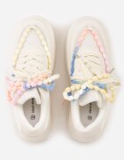 ideal Sneakers Bej pe Talpă Groasă Decorate cu Mărgele Amomera