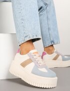 ideal Sneakers Bej și Albastru stil Tenis cu platformă cu relief Firreis