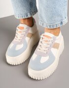 ideal Sneakers Bej și Albastru stil Tenis cu platformă cu relief Firreis