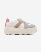 ideal Sneakers Bej și Albastru stil Tenis cu platformă cu relief Firreis