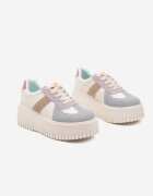 ideal Sneakers Bej și Albastru stil Tenis cu platformă cu relief Firreis
