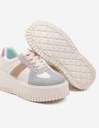 ideal Sneakers Bej și Albastru stil Tenis cu platformă cu relief Firreis