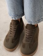 ideal Sneakers cu talpă de cauciuc și vârf larg Arlenia Verzi