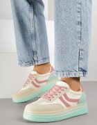 ideal Sneakers galben deschis în stilul tenișilor clasici pe talpă groasă Grelritia