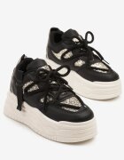 ideal Sneakers Negri Streetwear cu platformă cu sclipici și aplicații Maivessa