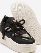 ideal Sneakers Negri Streetwear cu platformă cu sclipici și aplicații Maivessa