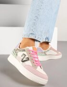 ideal Sneakers roz-bej cu Sclipici și Ornamente Metalice Pillara