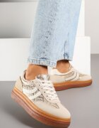 ideal Sneakerși Bej cu Imprimeu Șarpe în Stilul Tenisilor Clasici cu Talpă Groasă Grelritia