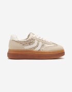 ideal Sneakerși Bej cu Imprimeu Șarpe în Stilul Tenisilor Clasici cu Talpă Groasă Grelritia