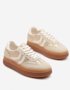 ideal Sneakerși Bej cu Imprimeu Șarpe în Stilul Tenisilor Clasici cu Talpă Groasă Grelritia