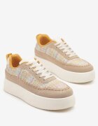 ideal Sneakerși Bej închis cu talpă groasă și parte superioară împletită Nilavanea