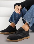 ideal Sneakerși Negri Stil Tenis Decorați cu Model Geometric Fesilia
