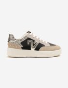 ideal Sneakerși Negru-Bej cu Sclipici și Decorațiuni Metalice Pillar