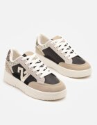 ideal Sneakerși Negru-Bej cu Sclipici și Decorațiuni Metalice Pillar