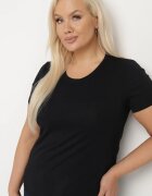 ideal Tricou Negru din Bumbac în Stil Clasic Venamia