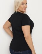 ideal Tricou Negru din Bumbac în Stil Clasic Venamia