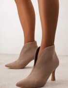 inia Botine Iazara pe toc stiletto tip clepsidră cu carâmb decupat Bej închis