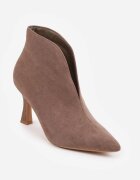 inia Botine Iazara pe toc stiletto tip clepsidră cu carâmb decupat Bej închis