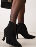 inia Botine Iazara pe toc stiletto tip clepsidră cu carâmb decupat Negre