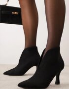 inia Botine Iazara pe toc stiletto tip clepsidră cu carâmb decupat Negre