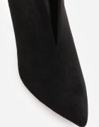 inia Botine Iazara pe toc stiletto tip clepsidră cu carâmb decupat Negre
