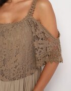 italy moda Rochie Maro Cloș Din Viscoză Cu Bretele Cu Dantelă Lerika