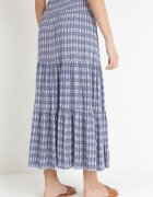 j.stars Fustă Bleumarin Maxi cu elastic în talie din viscoză melanj