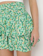 j.stars Fustă Verde Cloș Mini Florală Cu volane Arial