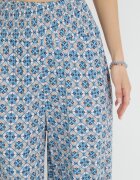 j.stars Pantaloni albastru deschis din viscoză cu benzi elastice subțiri în talie și talie înaltă Isalena