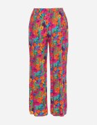 j.stars Pantaloni drepți portocalii și roz din viscoză cu imprimeu floral Yadolle