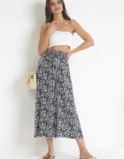 j.stars Pantaloni Gri-Negri Lărgi cu imprimeu leopard croială 7/8 Lucinda