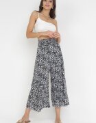 j.stars Pantaloni Gri-Negri Lărgi cu imprimeu leopard croială 7/8 Lucinda