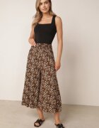 j.stars Pantaloni Largi Maro cu Imprimeu Leopard Lungime 7/8 Lucinda