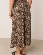 j.stars Pantaloni Largi Maro cu Imprimeu Leopard Lungime 7/8 Lucinda