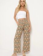 j.stars Pantaloni Largi Verde Deschis cu elastic în talie și buzunare din viscoză Keiord