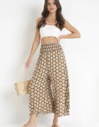 j.stars Pantaloni maro deschis largi High Waist cu lungime 7/8 Vatum