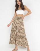 j.stars Pantaloni maro deschis largi High Waist cu lungime 7/8 Vatum