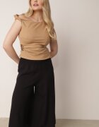 j.stars Pantaloni Negri Largi din Viscoză de Lungime 7/8 Inule